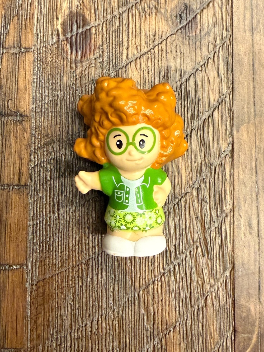 Fisher Price Little People Sofie Girl Green Dress Girl with Glasses Figure 2012